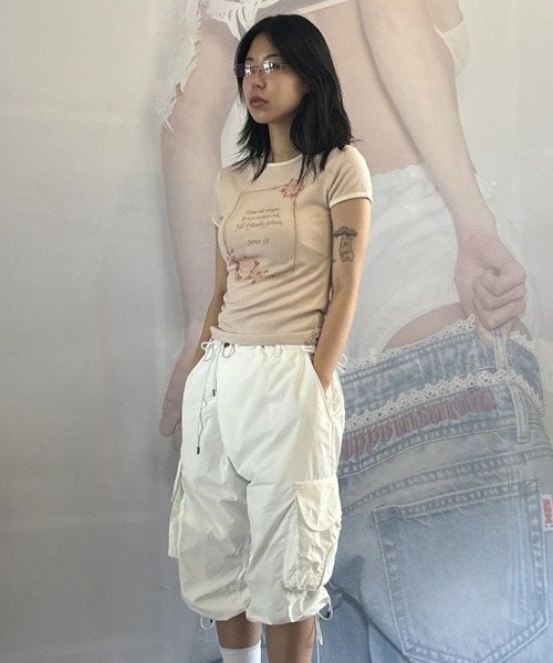 ★SCULPTOR★ Rose Ringer Tee Ice SC24S273GY Rose Ringer Tee Ice – Sculptor