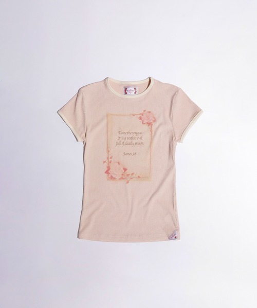 SCULPTOR ロンT ピンク Rose Ringer Tee(Tシャツ/カットソー)|SCULPTOR(スカルプ