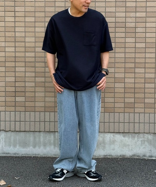 VENCEEXCHANGE(ヴァンスエクスチェンジ)の「【2点セット】ポケ付きTシャツxタンクトップセット(Tシャツ/カットソー・メンズ・ネイビー/ベージュ/オリーブ・M/L/S/LL)」の6枚目の写真