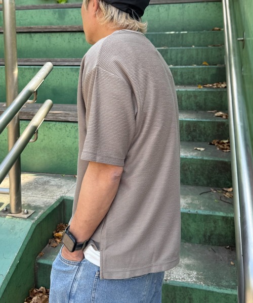 VENCEEXCHANGE(ヴァンスエクスチェンジ)の「【2点セット】ポケ付きTシャツxタンクトップセット(Tシャツ/カットソー・メンズ・ネイビー/ベージュ/オリーブ・M/L/S/LL)」の18枚目の写真