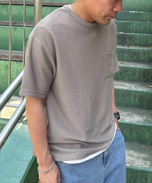 VENCEEXCHANGE(ヴァンスエクスチェンジ)の「【2点セット】ポケ付きTシャツxタンクトップセット(Tシャツ/カットソー・メンズ・ネイビー/ベージュ/オリーブ・M/L/S/LL)」の17枚目の写真