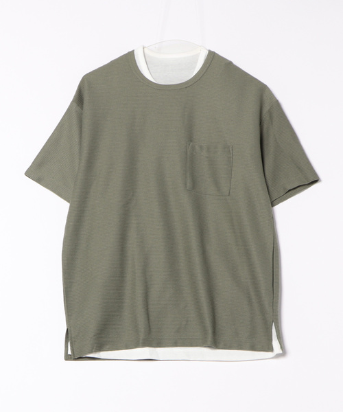 VENCEEXCHANGE(ヴァンスエクスチェンジ)の「【2点セット】ポケ付きTシャツxタンクトップセット(Tシャツ/カットソー・メンズ・ネイビー/ベージュ/オリーブ・M/L/S/LL)」の14枚目の写真