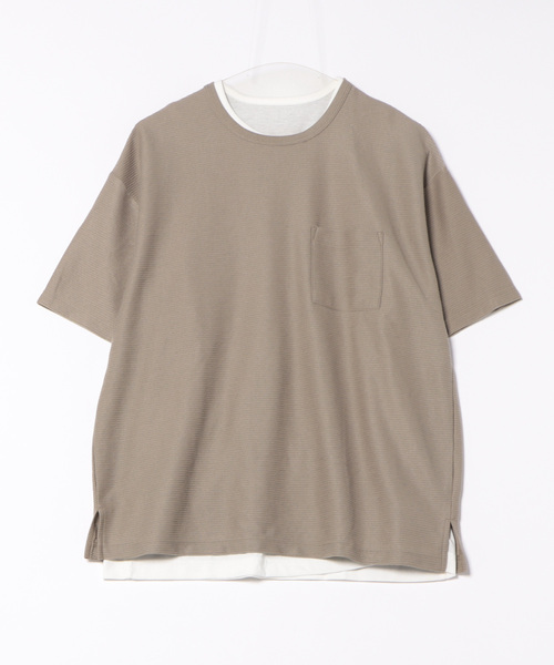 VENCEEXCHANGE(ヴァンスエクスチェンジ)の「【2点セット】ポケ付きTシャツxタンクトップセット(Tシャツ/カットソー・メンズ・ネイビー/ベージュ/オリーブ・M/L/S/LL)」の15枚目の写真