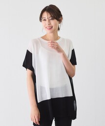 UVサラサラバイカラーインターシャプルオーバー