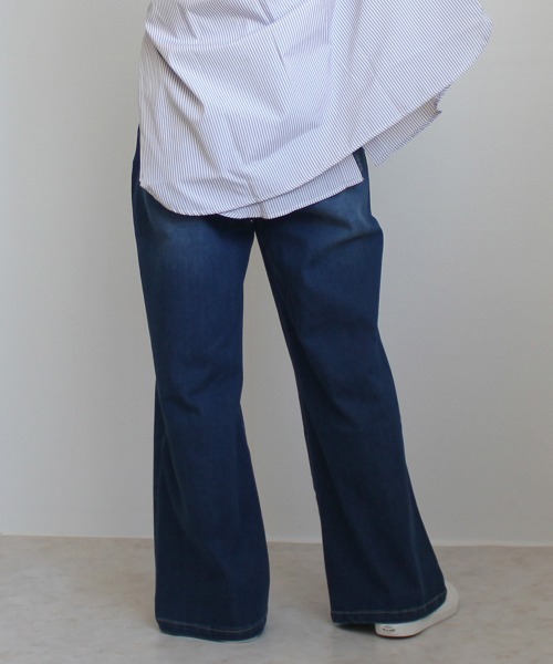 SELECT LEVERY(セレクトリベリー)の「接触冷感 UVカット 吸汗速乾 デニムワイドパンツ(デニムパンツ・レディース・ワンウォッシュ/ライトブルー/ネイビー/ホワイト・SMALL/MEDIUM/LARGE/X-LARGE)」の12枚目の写真