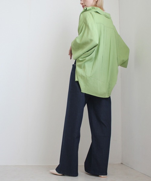 SELECT LEVERY(セレクトリベリー)の「接触冷感 UVカット 吸汗速乾 デニムワイドパンツ(デニムパンツ・レディース・ワンウォッシュ/ライトブルー/ネイビー/ホワイト・SMALL/MEDIUM/LARGE/X-LARGE)」の8枚目の写真