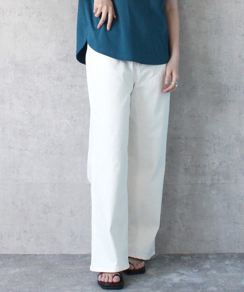 SELECT LEVERY(セレクトリベリー)の「接触冷感 UVカット 吸汗速乾 デニムワイドパンツ(デニムパンツ・レディース・ワンウォッシュ/ライトブルー/ネイビー/ホワイト・SMALL/MEDIUM/LARGE/X-LARGE)」の19枚目の写真