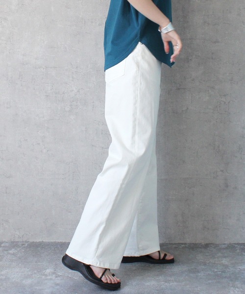 SELECT LEVERY(セレクトリベリー)の「接触冷感 UVカット 吸汗速乾 デニムワイドパンツ(デニムパンツ・レディース・ワンウォッシュ/ライトブルー/ネイビー/ホワイト・SMALL/MEDIUM/LARGE/X-LARGE)」の17枚目の写真
