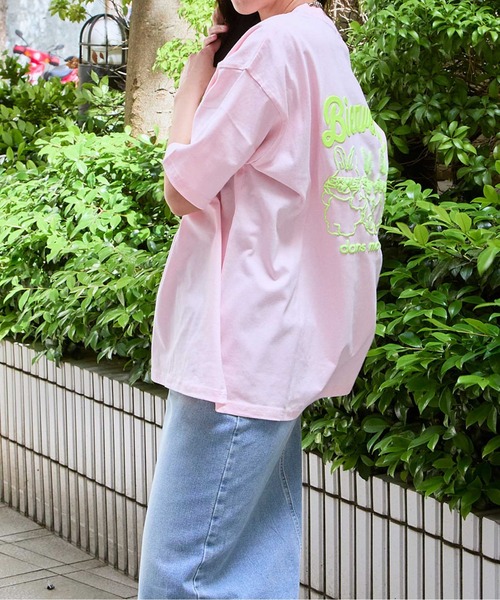 セール】《ゆるロゴ×うさぎ》発泡プリントTシャツ（Tシャツ/カットソー