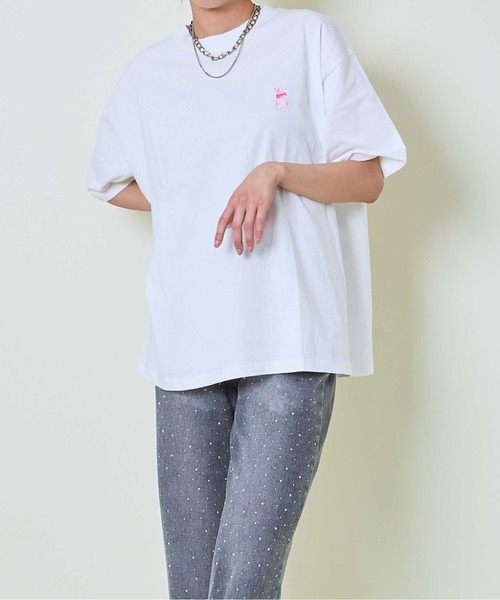 セール】《ゆるロゴ×うさぎ》発泡プリントTシャツ（Tシャツ
