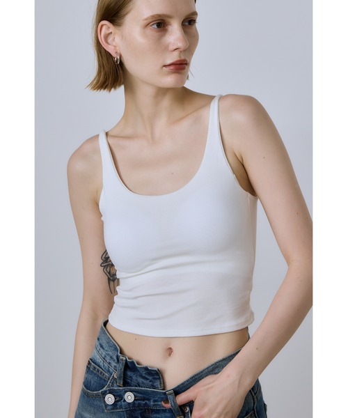 【IENA】バックオープンプラキャミソール　ホワイト　白 IENA】バックオープンプラキャミソール ホワイト 白