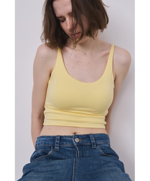 un/neu（アンノイ）の「タンクライクバックオープンキャミ / カップ付き（キャミソール・レディース・ブラック/イエロー/ホワイト・FREE）」の16枚目の写真