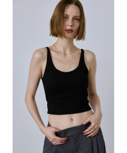 un/neu（アンノイ）の「タンクライクバックオープンキャミ / カップ付き（キャミソール・レディース・ブラック/イエロー/ホワイト・FREE）」の4枚目の写真