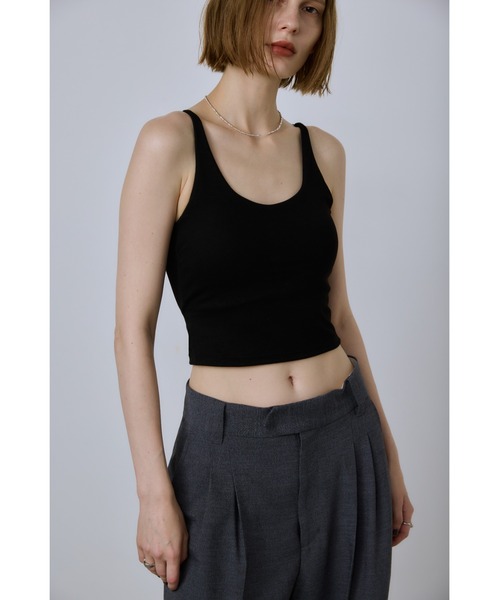 un/neu（アンノイ）の「タンクライクバックオープンキャミ / カップ付き（キャミソール・レディース・ブラック/イエロー/ホワイト・FREE）」の10枚目の写真