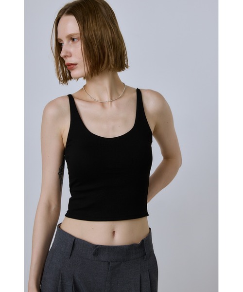 un/neu（アンノイ）の「タンクライクバックオープンキャミ / カップ付き（キャミソール・レディース・ブラック/イエロー/ホワイト・FREE）」の12枚目の写真