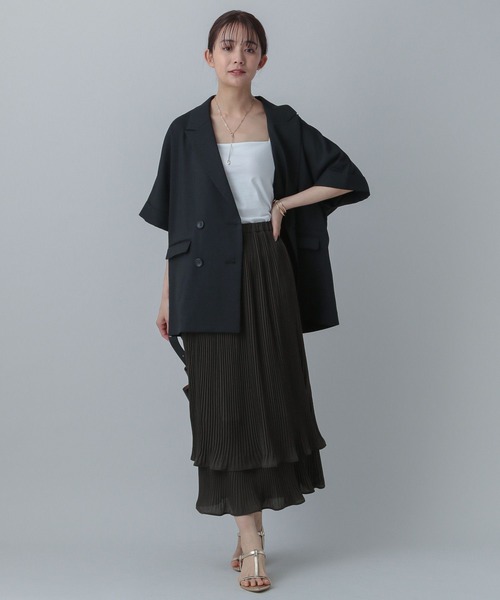 GLOBAL WORK（グローバルワーク）の「MATINEE LINE/プリーツティアードスカート/496977（スカート・レディース・ダークブラウン/ブラック/オフホワイト・MEDIUM/LARGE）」の11枚目の写真