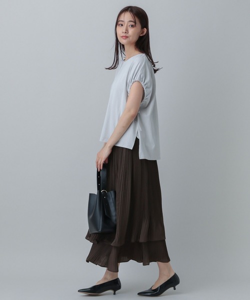 GLOBAL WORK（グローバルワーク）の「MATINEE LINE/プリーツティアードスカート/496977（スカート・レディース・ダークブラウン/ブラック/オフホワイト・MEDIUM/LARGE）」の19枚目の写真