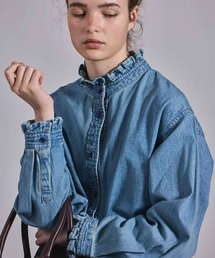Kelen（ケレン）の「「KELEN / ケレン」フリルデザインデニムシャツ（シャツ/ブラウス）」