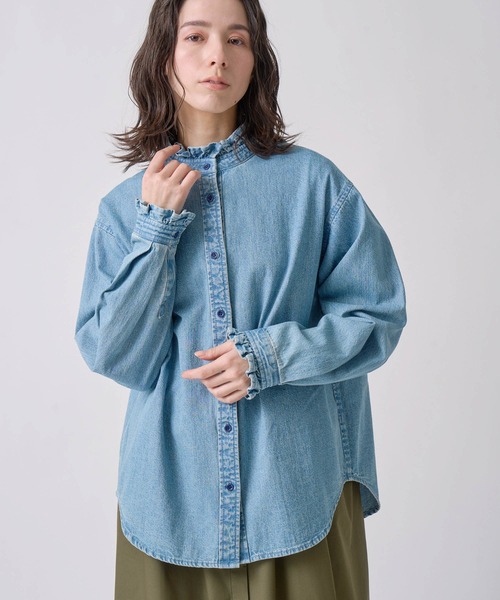 KELEN / ケレンフリルデザインデニムシャツ Kelen（ケレン）の「「KELEN / ケレン」フリルデザインデニムシャツ