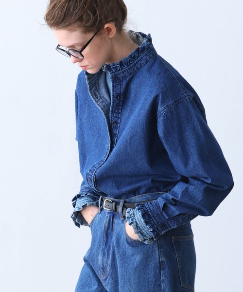 Kelen（ケレン）の「「KELEN / ケレン」フリルデザインデニムシャツ