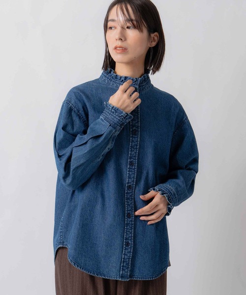 Kelen(ケレン)の「「KELEN / ケレン」フリルデザインデニムシャツ(シャツ/ブラウス・レディース・ライトインディゴブルー/ブルー・S/M)」の10枚目の写真