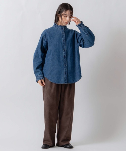 Kelen(ケレン)の「「KELEN / ケレン」フリルデザインデニムシャツ(シャツ/ブラウス・レディース・ライトインディゴブルー/ブルー・S/M)」の11枚目の写真
