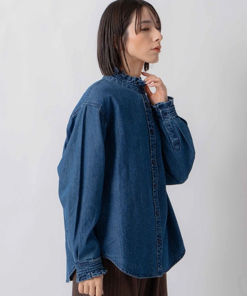 Kelen(ケレン)の「「KELEN / ケレン」フリルデザインデニムシャツ(シャツ/ブラウス・レディース・ライトインディゴブルー/ブルー・S/M)」の12枚目の写真