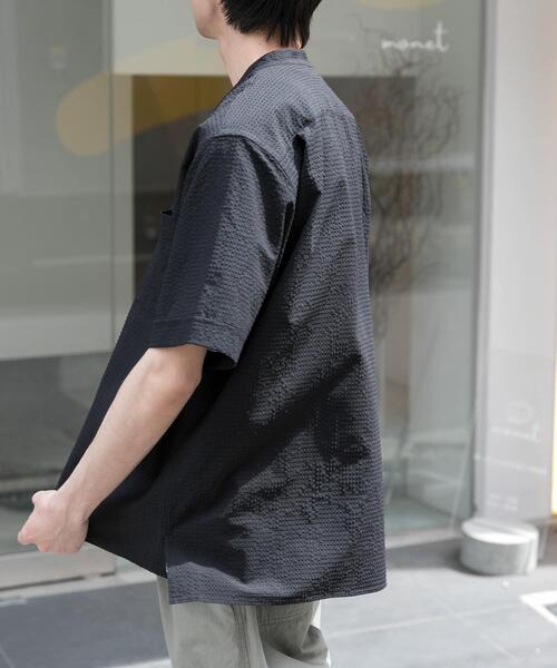 FORK&SPOON(フォークアンドスプーン)の「FORK&SPOON アニヴェンサッカーシャツ(シャツ/ブラウス・メンズ・ダークブラウン/ブラック・4/5)」の4枚目の写真