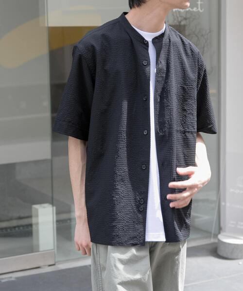 FORK&SPOON(フォークアンドスプーン)の「FORK&SPOON アニヴェンサッカーシャツ(シャツ/ブラウス・メンズ・ダークブラウン/ブラック・4/5)」の8枚目の写真