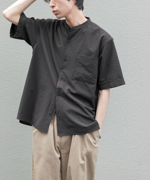 FORK&SPOON(フォークアンドスプーン)の「FORK&SPOON アニヴェンサッカーシャツ(シャツ/ブラウス・メンズ・ダークブラウン/ブラック・4/5)」の13枚目の写真