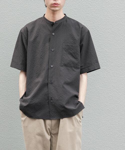 FORK&SPOON(フォークアンドスプーン)の「FORK&SPOON アニヴェンサッカーシャツ(シャツ/ブラウス・メンズ・ダークブラウン/ブラック・4/5)」の14枚目の写真