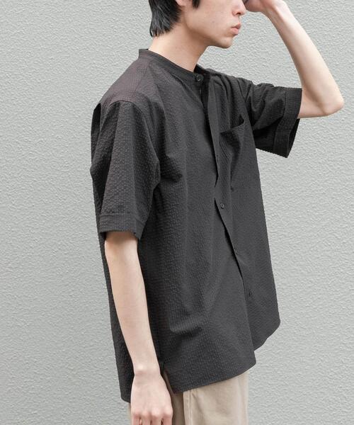 FORK&SPOON(フォークアンドスプーン)の「FORK&SPOON アニヴェンサッカーシャツ(シャツ/ブラウス・メンズ・ダークブラウン/ブラック・4/5)」の18枚目の写真