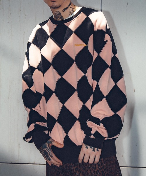 Subciety（サブサエティ）の「Line crewman sweatshirt（ニット/セーター・メンズ・ホワイト/ピンク/オレンジ/ブラウン・SMALL/X-LARGE/LARGE/MEDIUM）」の3枚目の写真