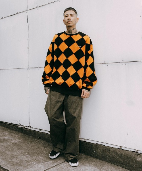 Subciety（サブサエティ）の「Line crewman sweatshirt（ニット/セーター・メンズ・ホワイト/ピンク/オレンジ/ブラウン・SMALL/X-LARGE/LARGE/MEDIUM）」の14枚目の写真