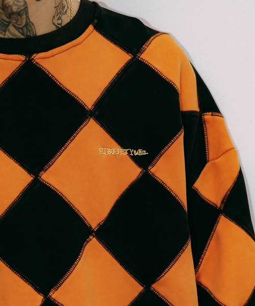 Subciety（サブサエティ）の「Line crewman sweatshirt（ニット/セーター・メンズ・ホワイト/ピンク/オレンジ/ブラウン・SMALL/X-LARGE/LARGE/MEDIUM）」の15枚目の写真