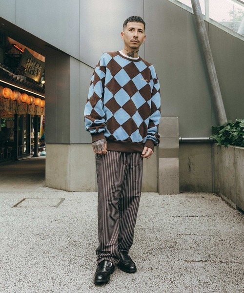 Subciety（サブサエティ）の「Line crewman sweatshirt（ニット/セーター・メンズ・ホワイト/ピンク/オレンジ/ブラウン・SMALL/X-LARGE/LARGE/MEDIUM）」の7枚目の写真