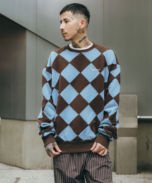 Subciety（サブサエティ）の「Line crewman sweatshirt（ニット/セーター・メンズ・ホワイト/ピンク/オレンジ/ブラウン・SMALL/X-LARGE/LARGE/MEDIUM）」の10枚目の写真