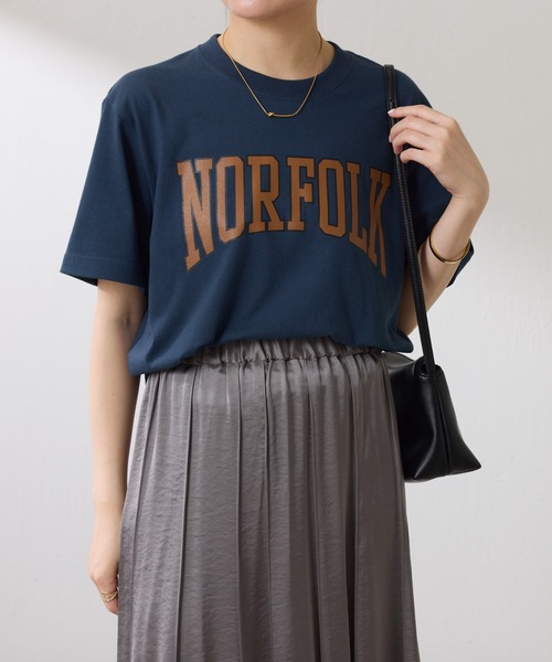 COLLAGE GALLARDAGALANTE(コラージュガリャルダガランテ)の「【OT】NOR FOLK半袖ロゴT(Tシャツ/カットソー・レディース・ネイビー/サンドベージュ・FREE)」の19枚目の写真