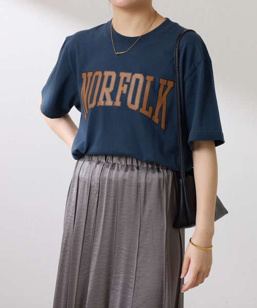 COLLAGE GALLARDAGALANTE(コラージュガリャルダガランテ)の「【OT】NOR FOLK半袖ロゴT(Tシャツ/カットソー・レディース・ネイビー/サンドベージュ・FREE)」の20枚目の写真