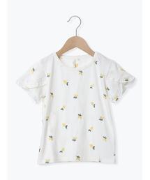 ◎レモン刺繍袖フリルTシャツ