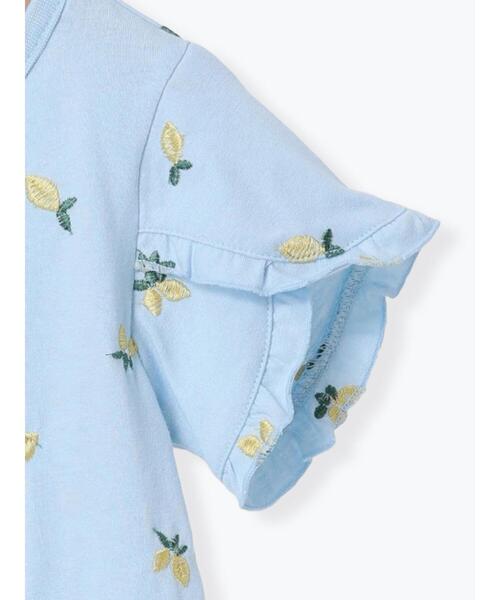 Samansa Mos2 Lagom（サマンサモスモスラーゴム）の「◎レモン刺繍袖フリルTシャツ（Tシャツ/カットソー・キッズ・オフホワイト/サックスブルー・110/120/130/95/100）」の6枚目の写真