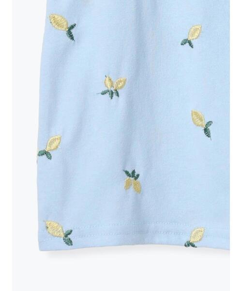 Samansa Mos2 Lagom（サマンサモスモスラーゴム）の「◎レモン刺繍袖フリルTシャツ（Tシャツ/カットソー・キッズ・オフホワイト/サックスブルー・110/120/130/95/100）」の7枚目の写真