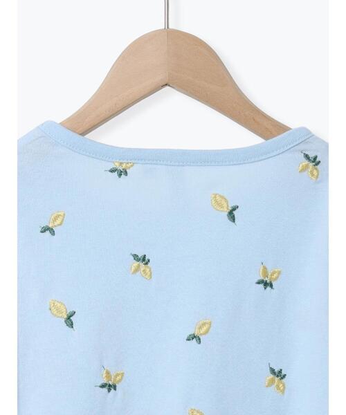 Samansa Mos2 Lagom（サマンサモスモスラーゴム）の「◎レモン刺繍袖フリルTシャツ（Tシャツ/カットソー・キッズ・オフホワイト/サックスブルー・110/120/130/95/100）」の8枚目の写真