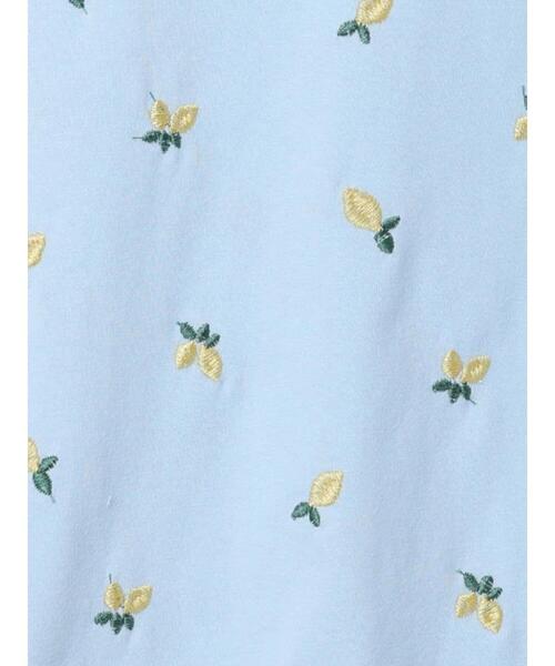 Samansa Mos2 Lagom（サマンサモスモスラーゴム）の「◎レモン刺繍袖フリルTシャツ（Tシャツ/カットソー・キッズ・オフホワイト/サックスブルー・110/120/130/95/100）」の9枚目の写真