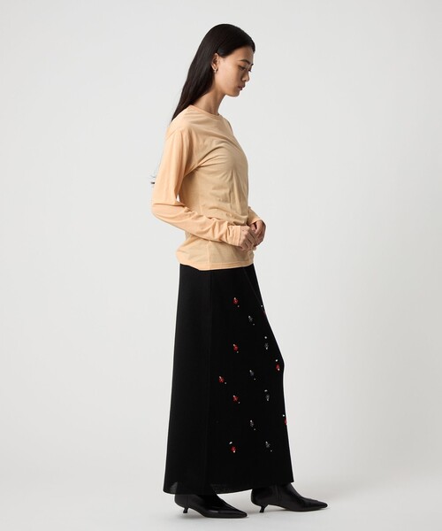 EMMEL REFINES（エメルリファインズ）の「＜EMMEL REFINES＞EM フラワービジュー ニット スカート（スカート・レディース・ブラック/ベージュ・S/M）」の15枚目の写真