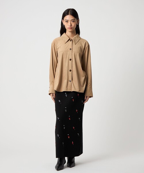 セール】＜EMMEL REFINES＞EM フラワービジュー ニット スカート