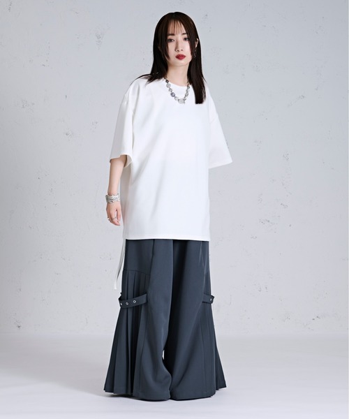 Ellno Loset（エルノロゼット）の「サイドドロストポンチTシャツ（Tシャツ/カットソー・メンズ・オフホワイト/ブラック/ブルー・MEDIUM/SMALL/LARGE）」の12枚目の写真