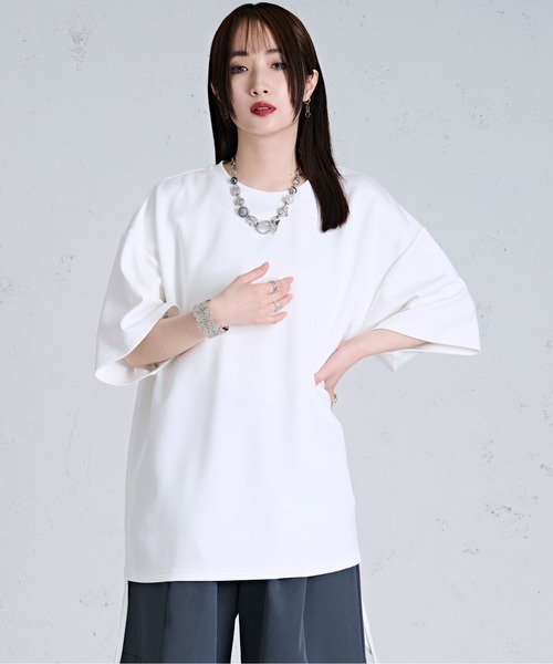 Ellno Loset（エルノロゼット）の「サイドドロストポンチTシャツ（Tシャツ/カットソー・メンズ・オフホワイト/ブラック/ブルー・MEDIUM/SMALL/LARGE）」の10枚目の写真