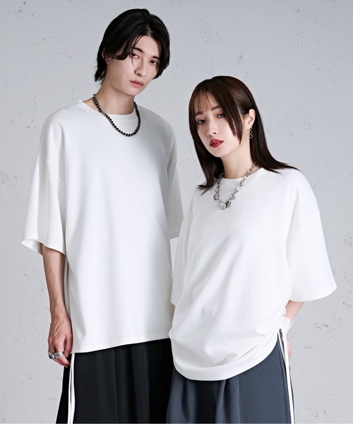 Ellno Loset（エルノロゼット）の「サイドドロストポンチTシャツ（Tシャツ/カットソー・メンズ・オフホワイト/ブラック/ブルー・MEDIUM/SMALL/LARGE）」の13枚目の写真