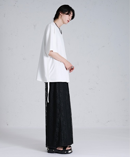 Ellno Loset（エルノロゼット）の「サイドドロストポンチTシャツ（Tシャツ/カットソー・メンズ・オフホワイト/ブラック/ブルー・MEDIUM/SMALL/LARGE）」の22枚目の写真